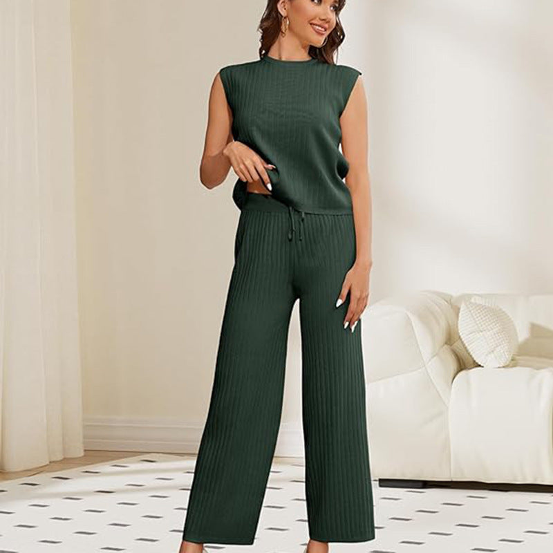 Ensemble sans manches et pantalon taille haute